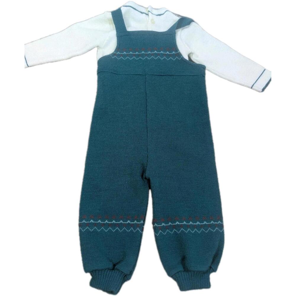 Vintage Friemanit 12 months Green Romper And White Shirt Withdesigns - Picture 6 of 8